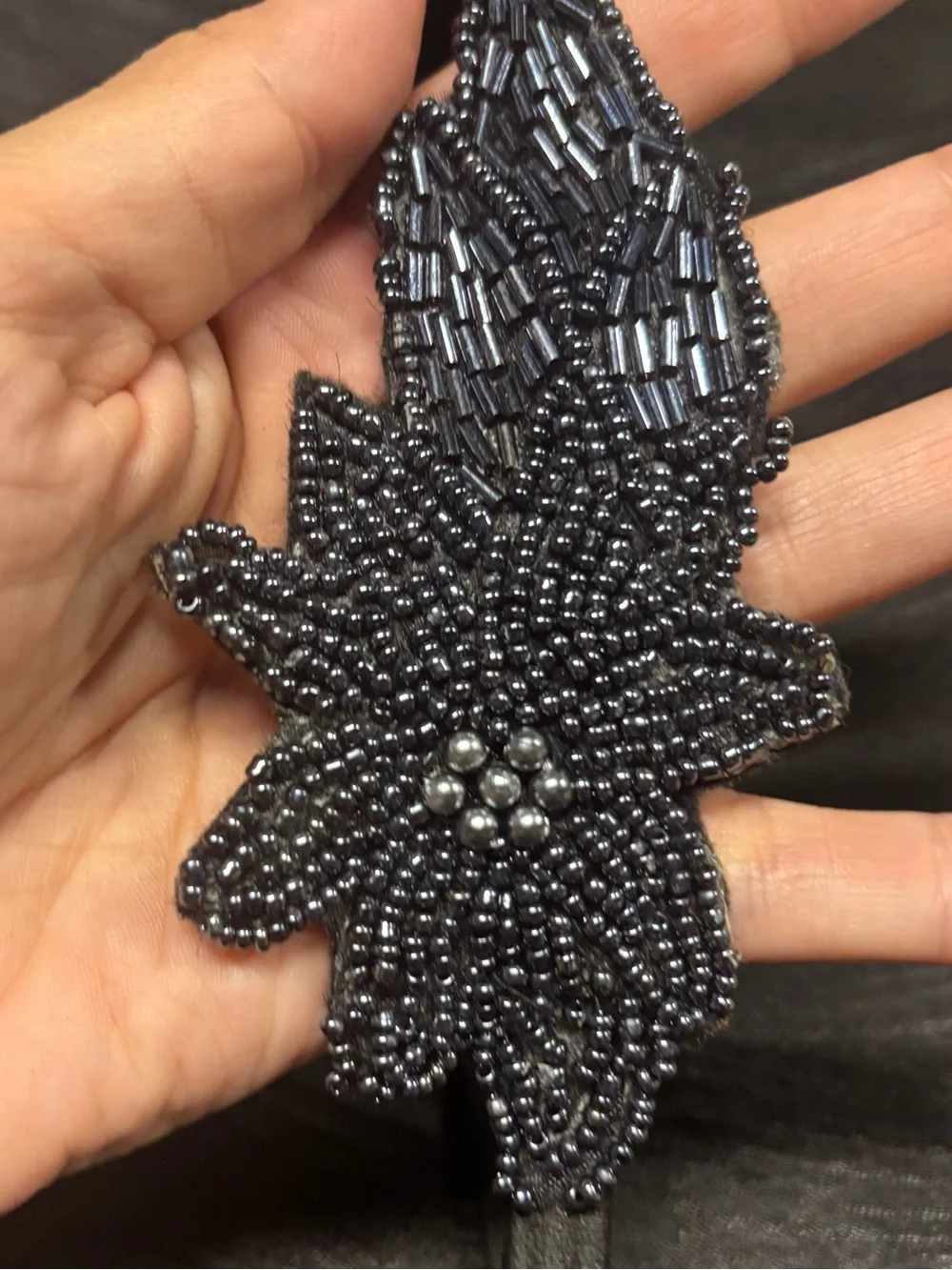 Art Deco Elegance: Midnight Beaded Floral Flapper Headband